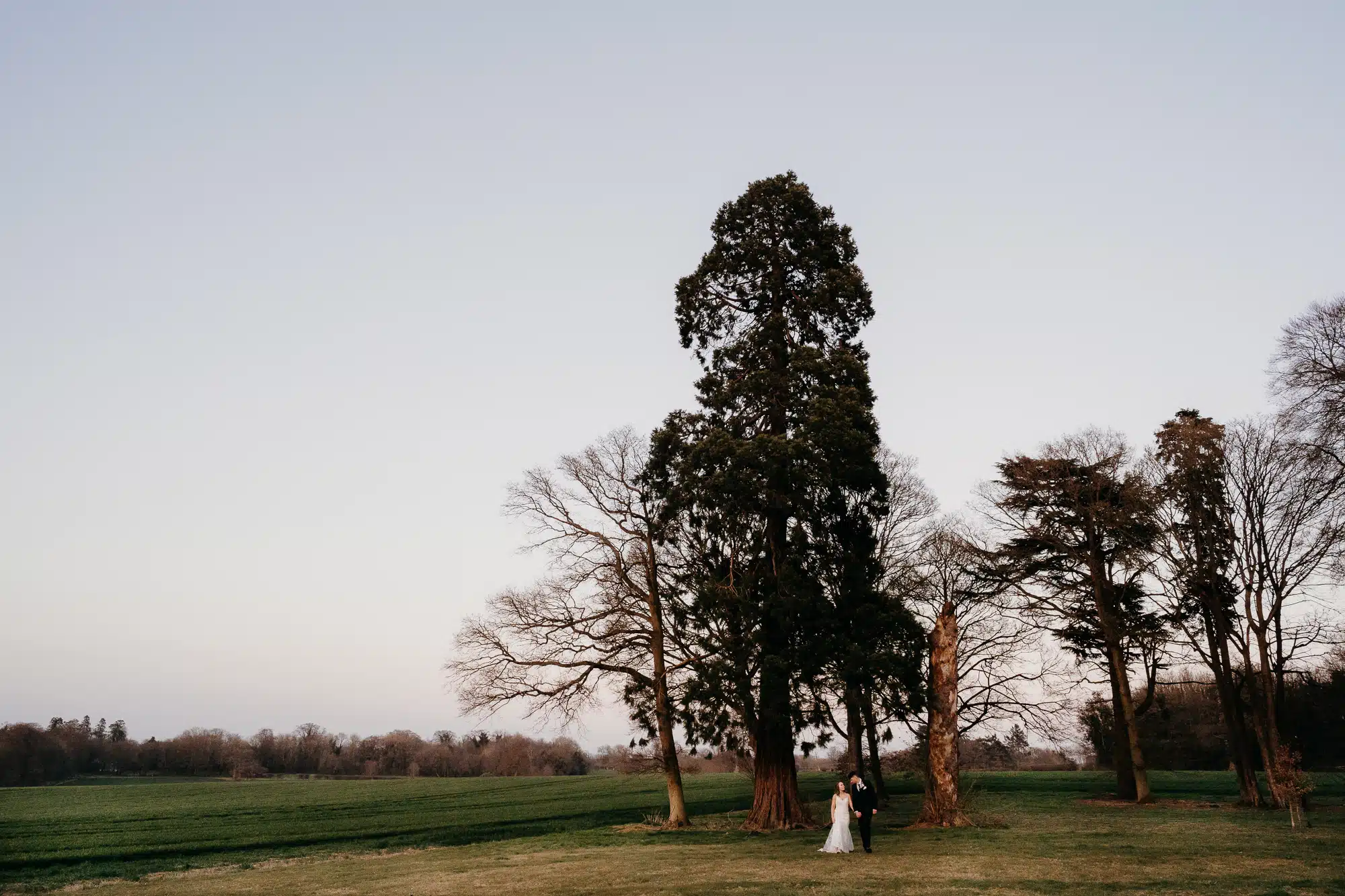 Bride & groom in the Oakley Hall grounds