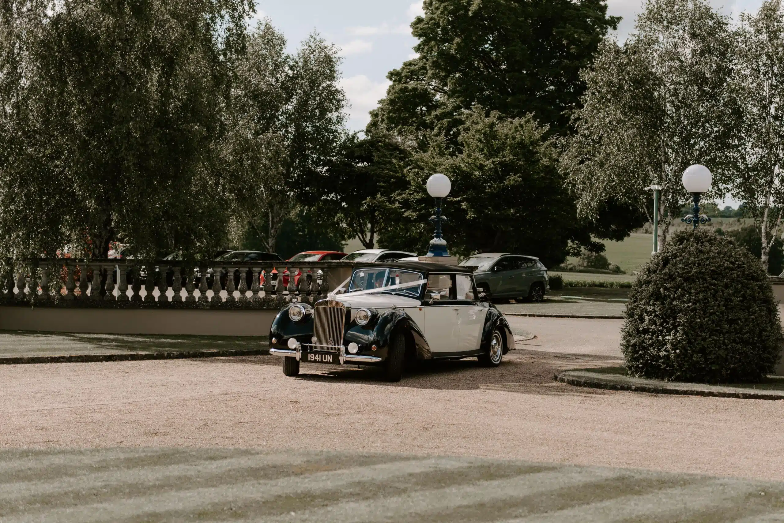 Wedding at Oakley Hall Hotel car arrival